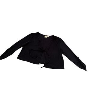 Truth and Style Short Front Tie Black Shrug M
